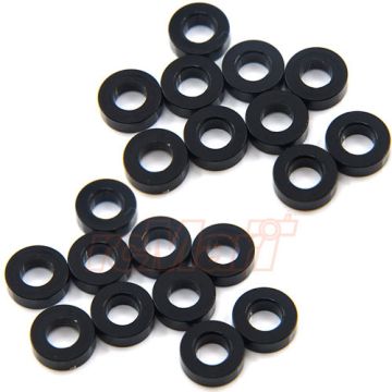 Yeah Racing Aluminium M3 Flat Washer 2mm 20pcs Black (YA-0395BK)