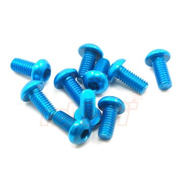 Yeah Racing Aluminium 7075 3x12mm Hex Socket Button Head Screws 10pcs Blue (AHP-312BU)