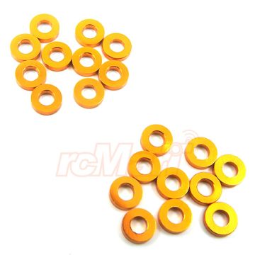 Yeah Racing Aluminium M3 Flat Washer 1mm 20pcs Orange (YA-0394OR)