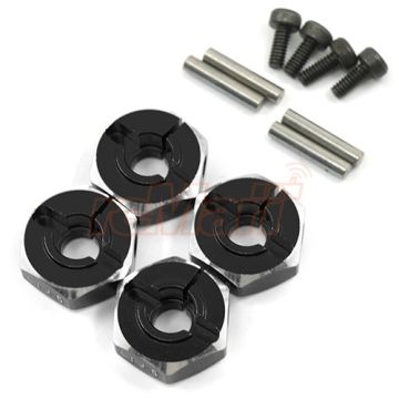 Yeah Racing Aluminium 5mm Wheel Adapter Set 12mm Hex Black (WA-031BK)