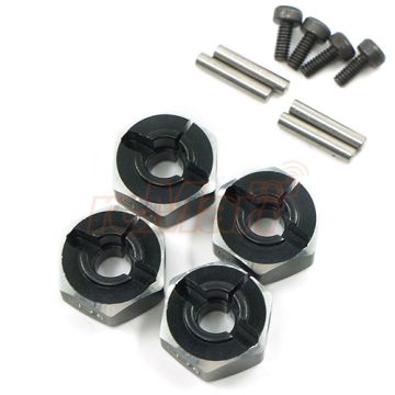 Yeah Racing Aluminium 6mm Wheel Adapter Set 12mm Hex Black (WA-033BK)