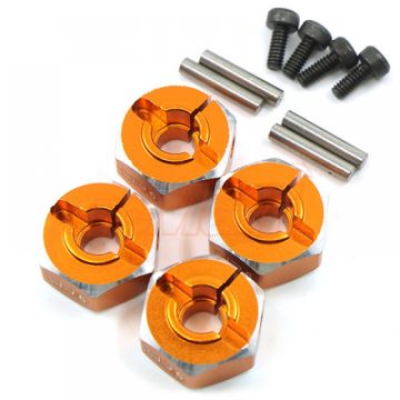 Yeah Racing Aluminium 6mm Wheel Adapter Set 12mm Hex Oranage (WA-033OR)