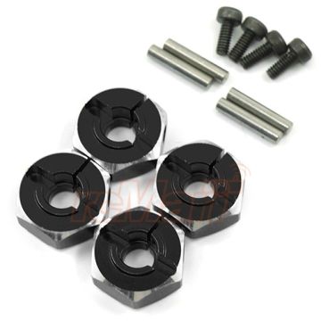 Yeah Racing Aluminium 5.5mm Wheel Adapter Set 12mm Hex Black (WA-032BK)