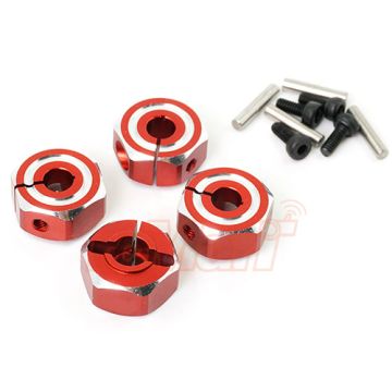 Yeah Racing Aluminium 5.5mm Wheel Adapter Set 12mm Hex Red (WA-032RD)