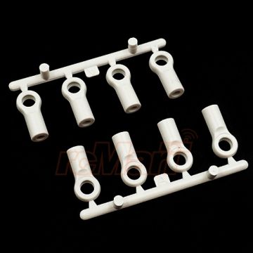 Yeah Racing Plastic Ball End 4.8x13mm 8pcs White (YA-0553WT)