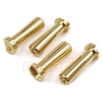 Yeah Racing 5X18mm Gold Male Bullet Plug 4 pcs (WPT-0128)