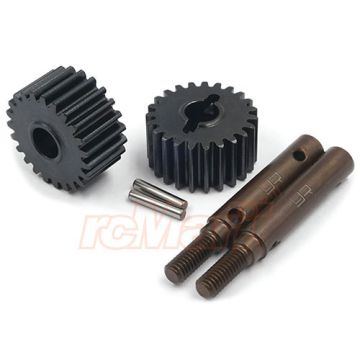 Yeah Racing 23T HD Tool Steel Shaft & Steel Portal Drive Output Spindle Gear 2pcs Fits TRX-4 TRX-6 (TRX4-066)