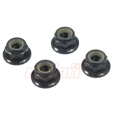 Yeah Racing 5mm Aluminium Wheel Lock Nut 4pcs Black (YA-0616BK)