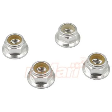 Yeah Racing 5mm Aluminium Wheel Lock Nut 4pcs Silver (YA-0616SY)