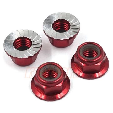 Yeah Racing 5mm Aluminium Wheel Lock Nut 4pcs Red (YA-0616RD)