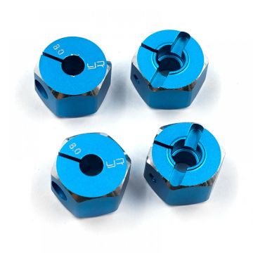 Yeah Racing Aluminium 8mm Wheel Adapter Set 12mm Hex Blue (WA-041BU)