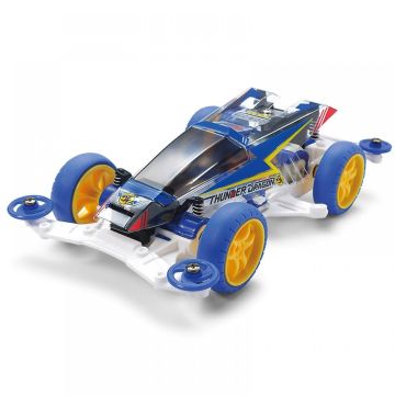 Tamiya 1:32 Mini 4WD JR Thunder Dragon Clear Special VS Chassis Set w/ Polycarbonate Body (95336)