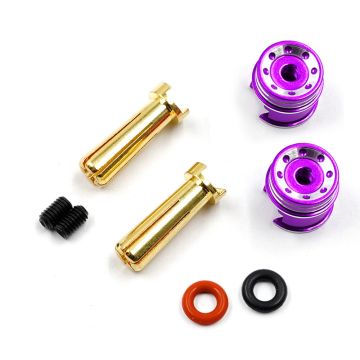 Yeah Racing Aluminum 5mm Bullet Plug w/Grips (WPT-0160PP)