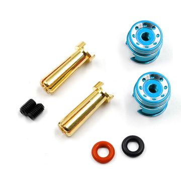 Yeah Racing Aluminum 5mm Bullet Plug w/Grips (WPT-0160BU)