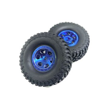 Absima 1.1" Aluminum Beadlock Wheels 1:18 Crawler - Blue (2) (AB1810003)