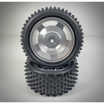 Absima 1:10 Aluminium Buggy Wheel Set 2WD/4WD Spike Tyre Rear 12mm Hex (2) (AB2500025)