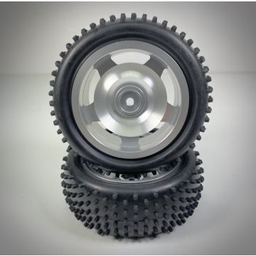 Absima 1:10 Aluminium Buggy Wheel Set 4WD Pin Tyre Front 12mm Hex (2) (AB2500023)