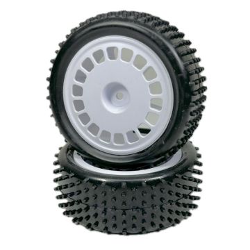 Absima 1:10 Buggy Wheel Set "Mini Pin" Front White (2) (AB2500050)