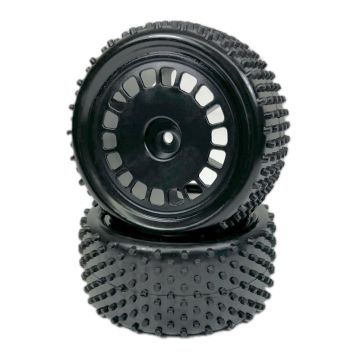 Absima 1:10 Buggy Wheel Set "Mini Pin" Rear Black (2) (AB2500055)