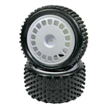 Absima 1:10 Buggy Wheel Set "Mini Pin" Rear White (2) (AB2500051)