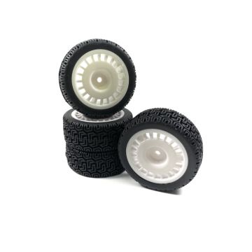 Absima 1:10 Wheel Set "Rally Winded Design" White (4) (AB2510063)