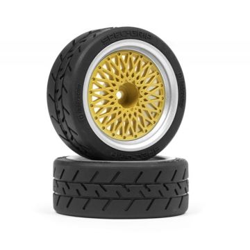 HPI Racing BBS RS Wheels Silver/Gold 26mm (6mm Offset) (HP120266)