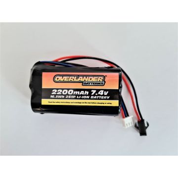 Overlander 2200mAh 7.4v 2S Li-Ion Battery Pack - SM2.5 2P (Absima 1:18th Cars) (OL3117ABSIMA)