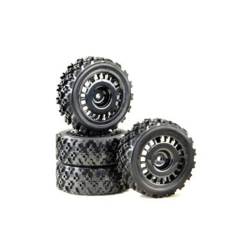 Absima Wheel Set Rally Block Design Black 1:10 (4 pcs) (AB2510060)