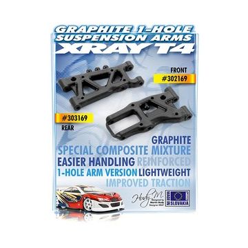 Xray Front Suspension Arm - Graphite - 1-Hole (XR302169)