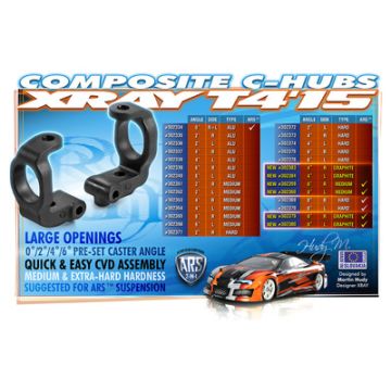 Xray Composite C-Hub Right - 4Â° Deg. - Graphite (ECS) (XR302383)
