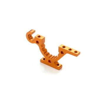 Xray T4 Alu Lower Adj. Bulkhead - Front L / Rear R - Orange --- Replaced With #302763-O (XR302761-O)