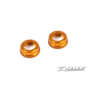 Xray Alu Shock Cap-Nut With Vent Hole - Orange (2) (XR308353-O)