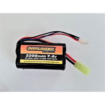 Overlander 2200mAh 7.4v 2S Li-Ion Battery Pack - Mini Tamiya (FTX Ravine) (OL3117MTAM)