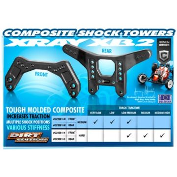 Xray Composite Shock Tower Rear - Hard (XR323081-H)