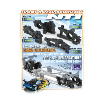 Xray Composite Lower & Upper Bulkhead Rear Left - Extra Roll Center - Hard (XR333022)