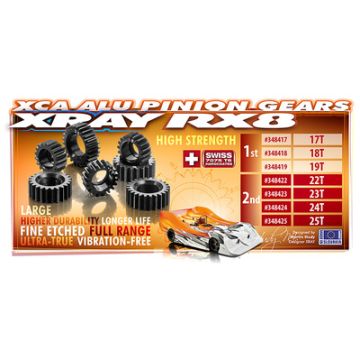 Xray XCA Alu Pinion Gear 18T (1St) - 7075 T6 - Hard Coated - Large (XR348418)