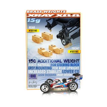 Xray Brass Rear Upright Weight 15G (2) (XR351182)