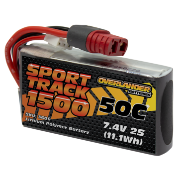 Overlander 1500mAh 7.4V 2S 50C Sport Track LiPo Battery (OL3606)