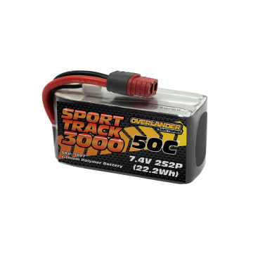 Overlander 3000mAh 7.4V 2S2P 50C Sport Track LiPo (OL3607)