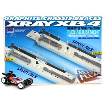 Xray Graphite Chassis Brace Upper Deck - Saddle Pack (2) (XR361169)