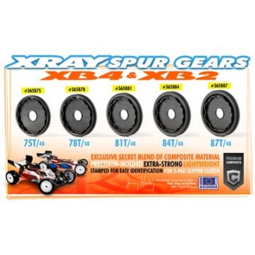 Xray Composite 3-Pad Slipper Clutch Spur Gear 78T / 48 (XR365878)