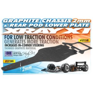 Xray X1 Graphite 2.0mm Rear Pod Lower Plate (XR371149)