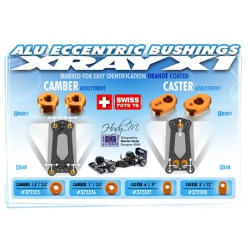 Xray X1 Alu 1 Dot Bushing - Camber 1-2.5 (2) (XR372326)