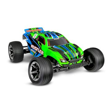 Traxxas 1:10 Rustler HD 2wd XL-5 RTR Green With Battery & USB Charger - Clipless Body (TRX37254-8-GRN)