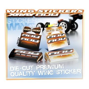 Xray Xray XB808 Wing Sticker - Die-Cut - White (XR397356)