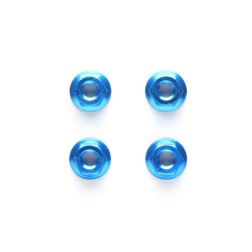 Tamiya TRF 4mm Aluminium Serrated Wheel Nut - 4pcs Blue