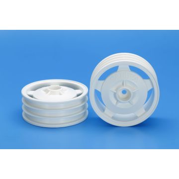Tamiya 2wd Buggy Front Star Dish Wheels (12mm Hex) - White (THC22044)