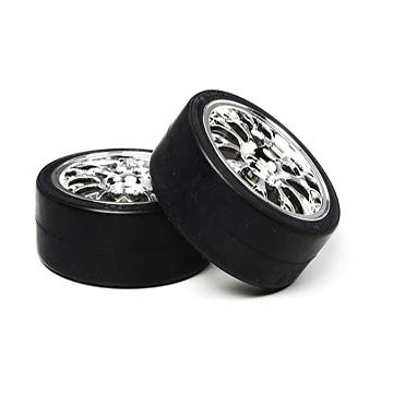 Tamiya Plated Mesh Wheel W Drift Tyres 2 (THC53959)