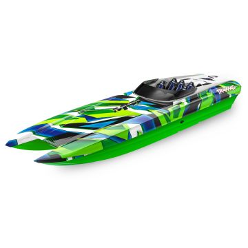 Traxxas M41 Widebody 40in Brushless Electric Catamaran Race Boat, Green (TRX57046-4-GRNR)