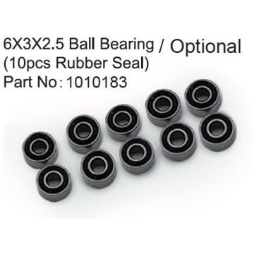 Absima 6X3X2.5 Ball Bearing ( 10pcs Rubber Seal )
